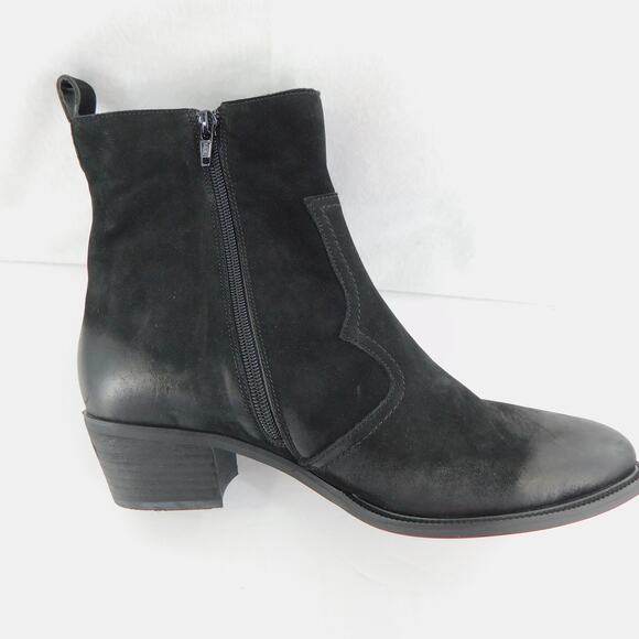 David Tate Baya Western Black Leather Bootie Women's Size 9.5 Wide - Picture 11 of 12